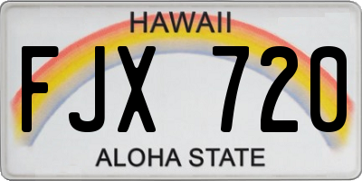 HI license plate FJX720