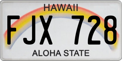 HI license plate FJX728