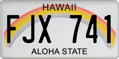 HI license plate FJX741