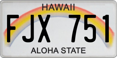 HI license plate FJX751