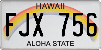 HI license plate FJX756