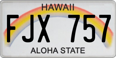 HI license plate FJX757