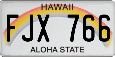HI license plate FJX766