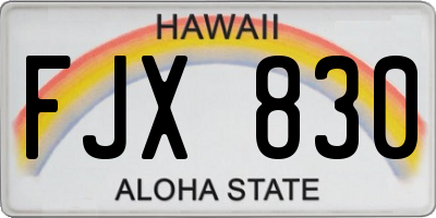 HI license plate FJX830