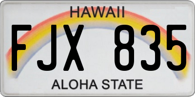 HI license plate FJX835