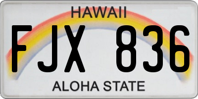 HI license plate FJX836