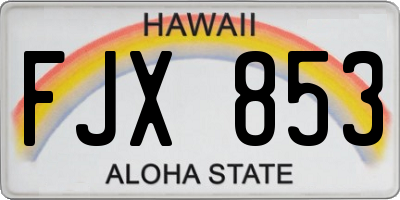 HI license plate FJX853