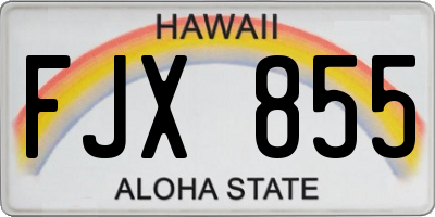 HI license plate FJX855