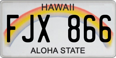 HI license plate FJX866