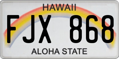 HI license plate FJX868