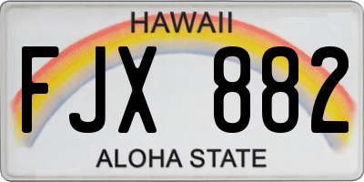 HI license plate FJX882
