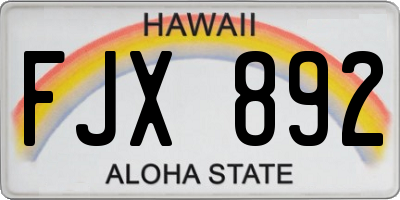 HI license plate FJX892