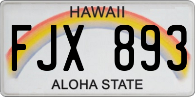 HI license plate FJX893