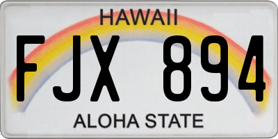 HI license plate FJX894