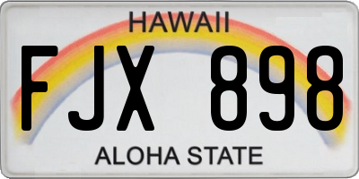 HI license plate FJX898