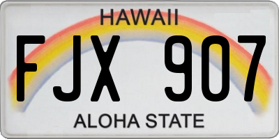 HI license plate FJX907