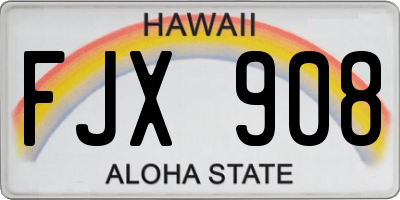 HI license plate FJX908