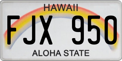 HI license plate FJX950