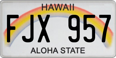 HI license plate FJX957