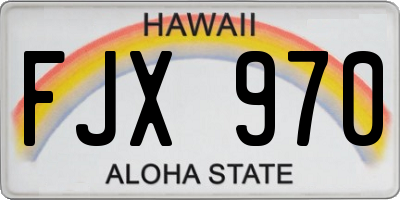HI license plate FJX970