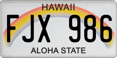 HI license plate FJX986