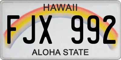 HI license plate FJX992