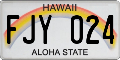 HI license plate FJY024