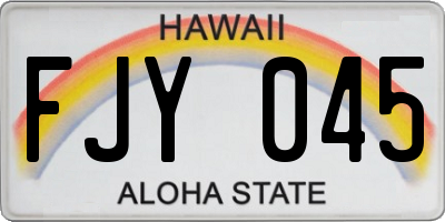 HI license plate FJY045