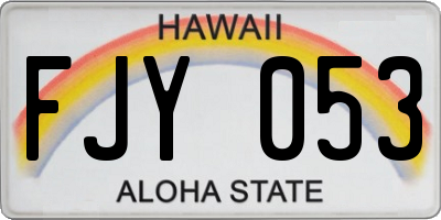 HI license plate FJY053