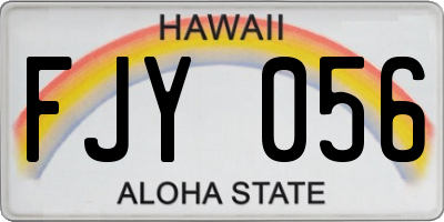 HI license plate FJY056