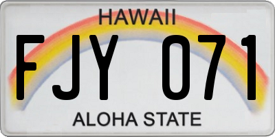 HI license plate FJY071