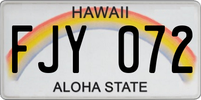 HI license plate FJY072