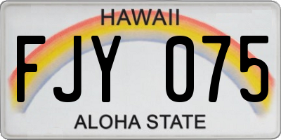 HI license plate FJY075