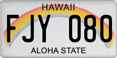 HI license plate FJY080