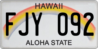 HI license plate FJY092