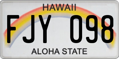 HI license plate FJY098