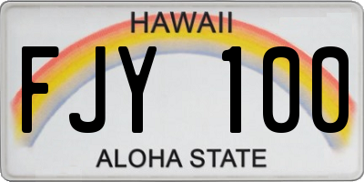 HI license plate FJY100