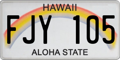 HI license plate FJY105