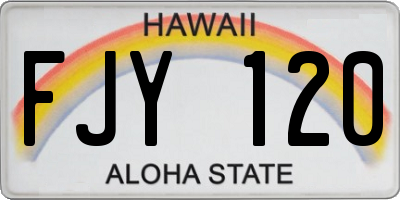 HI license plate FJY120