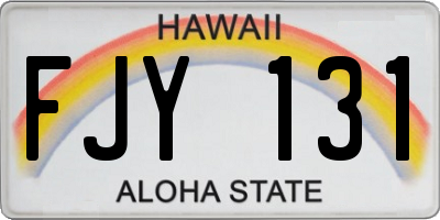 HI license plate FJY131