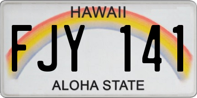 HI license plate FJY141