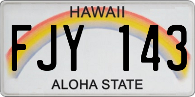 HI license plate FJY143