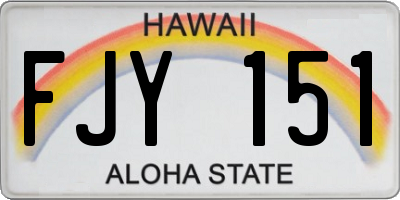 HI license plate FJY151