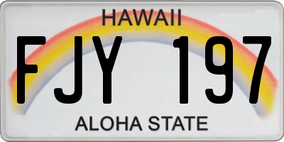 HI license plate FJY197