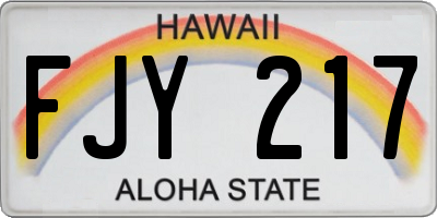 HI license plate FJY217