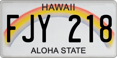HI license plate FJY218