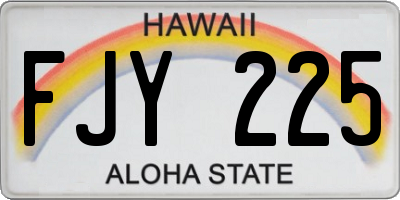 HI license plate FJY225