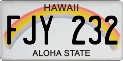 HI license plate FJY232