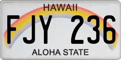 HI license plate FJY236