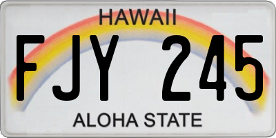 HI license plate FJY245